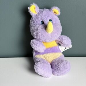 9" Purple All‎ Star Animals Rhino Stuffed Animal Plush Toy  T70